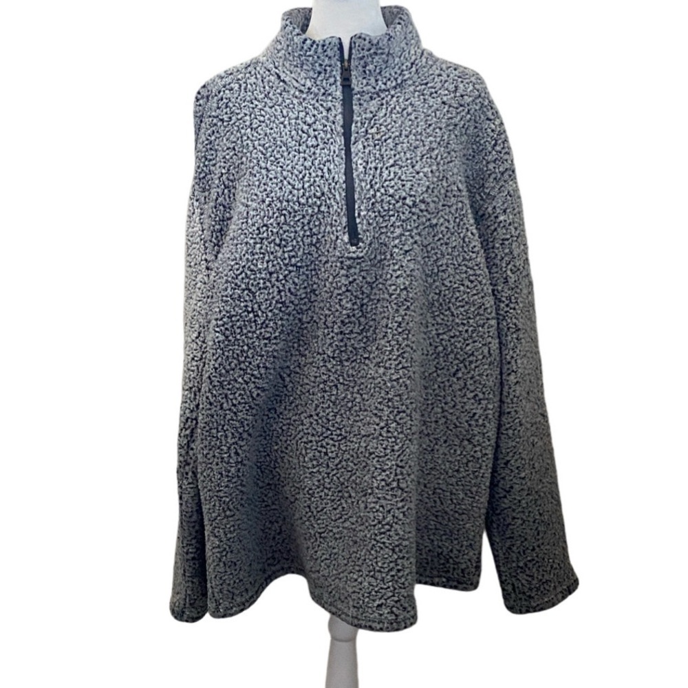 Weatherproof Vintage Textured Fleece. Gray. 1/4 Zip. Size XXL.